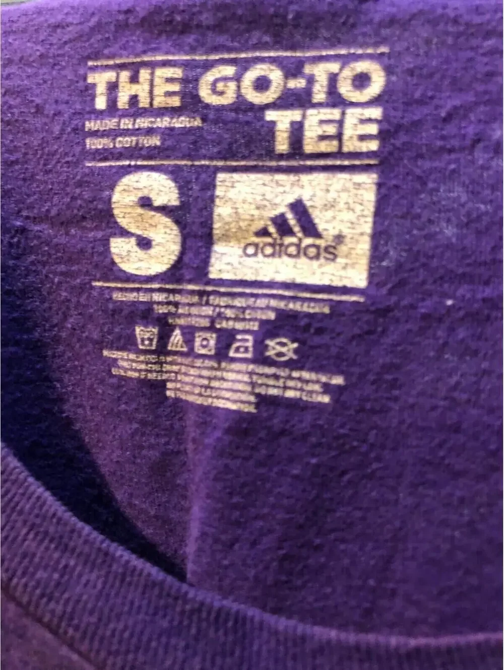 Los Angeles Lakers Adidas Purple Gold Graphic T Shirt Men's Small NBA
